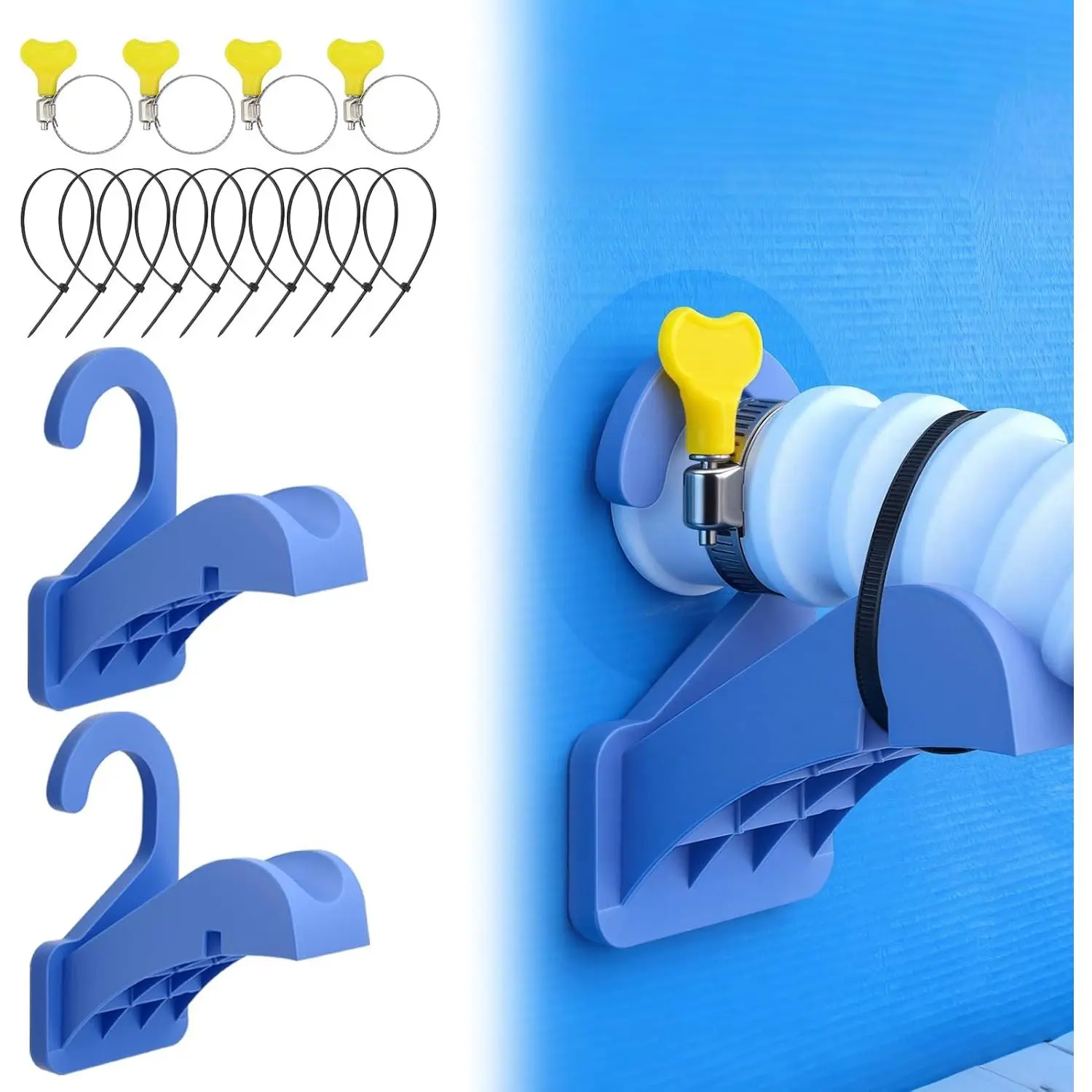 2 PCS Swimming Pool Pipe Holders, Above Ground Pool Accessories with Hose Support - Pool Hose Holder Prevents Pipe Sagging, Universal Pool Accessories