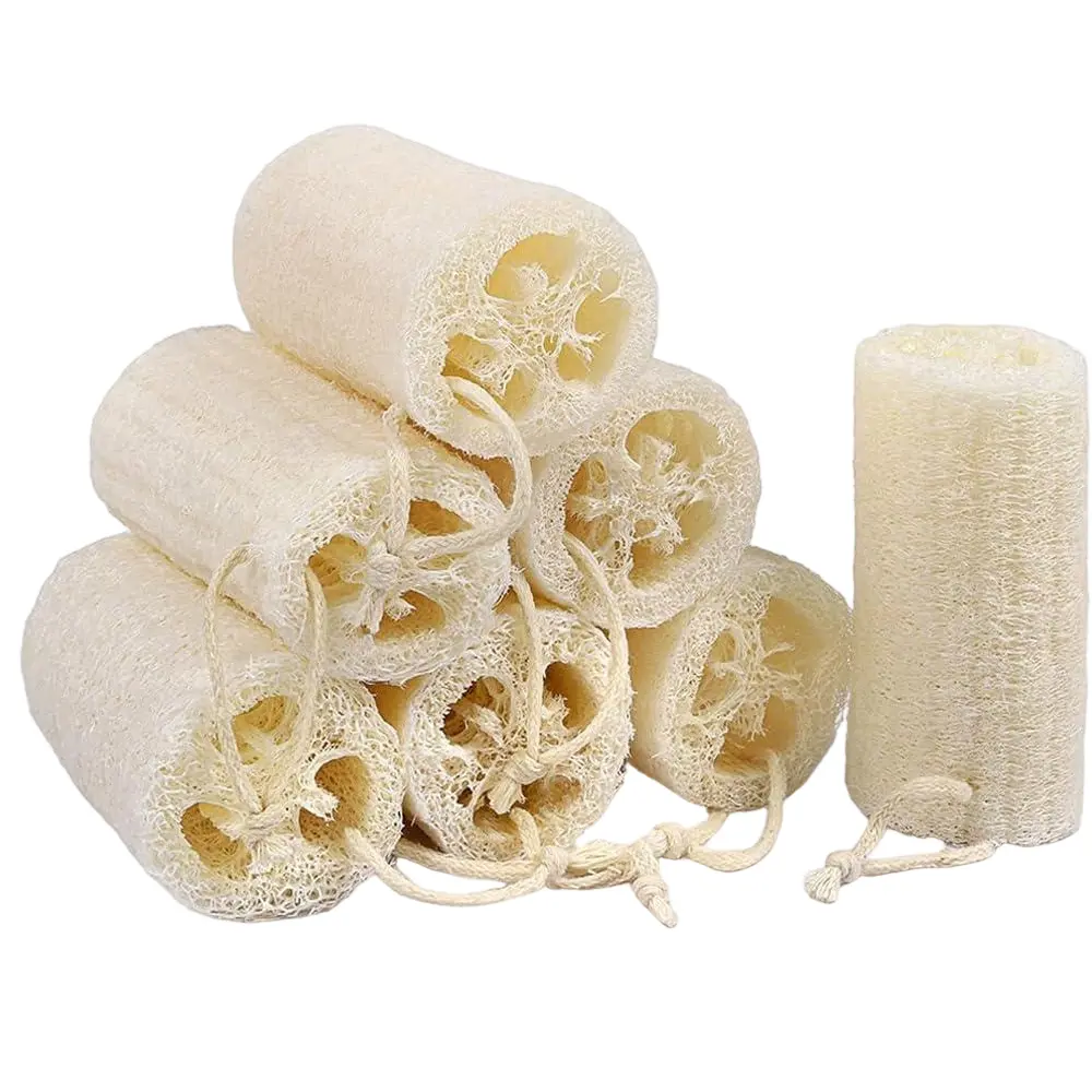 7-Pack Natural Loofah Bath Sponge Set - 5-Inch Organic Exfoliating Accessory with Natural Fibers, Soak Then Expand, Smoothing Skin for Men & Women in Shower/Bath (Fashion Accessory), Accessories, Body Scrubber