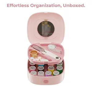 Portable Sewing Kit Travel Emergency Repair Set Magnetic Needle Threading Box Compact DIY Craft Kit for Clothes Quick Fix Home Business Trip Essentials