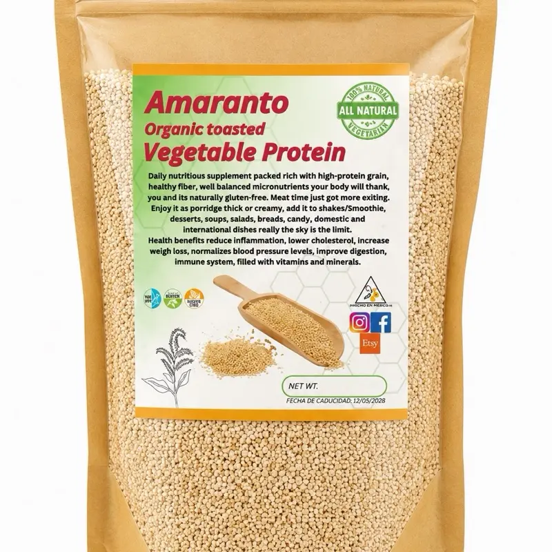 All Natural, Organic Toasted Amaranth Whole Grain |Amaranto Orgánico 10oz