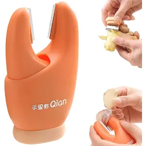 2026 New Garlic Peeler Clips with Stainless Steel Blade - Manual Skin Remover, Easy-to-Use Peeling Tool for Home Cooking, Kitchen Gadgets, Keeps Hands Odor-Free (Orange)