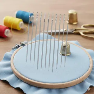 Easy-Use Large Eye No-Thread Blind Stitch Needle Set, Slip-Resistant & Durable for Fabric Repair. Home Sewing Kit, DIY Invisible Mending Tools, Hand Sewing Needles for Clothing Fix.