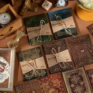 Random Color Vintage Material Paper, 36 Sheets/set Vintage Material Paper, Retro Premium Sense Journal Bottoming Decorative Background Paper, Scrapbook Materials, Scrapbooking & Stamping Supplies