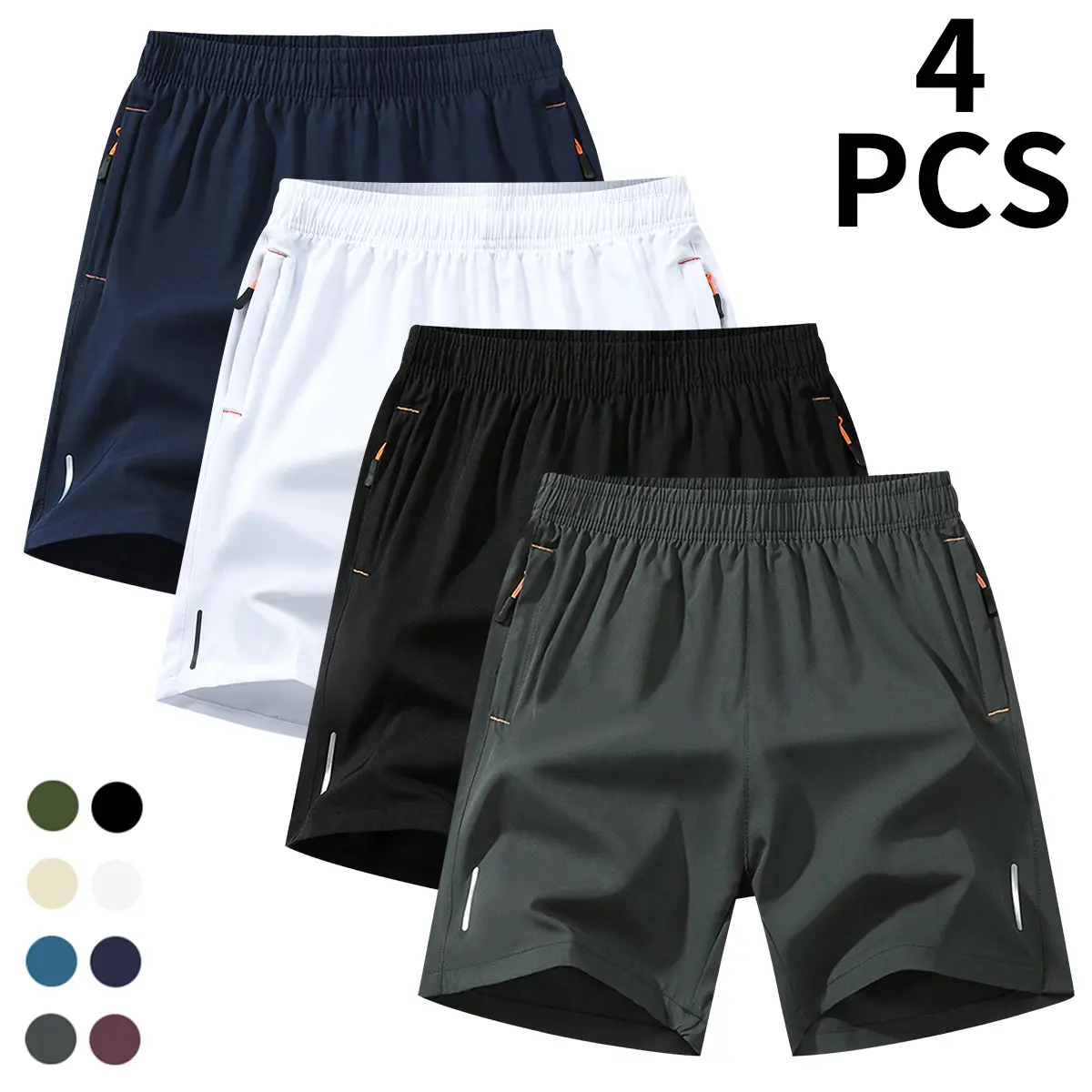 Black + dark gray + navy blue + white 