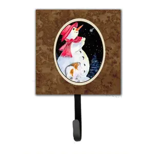 Snowman with Papillon Leash Holder or Key Hook