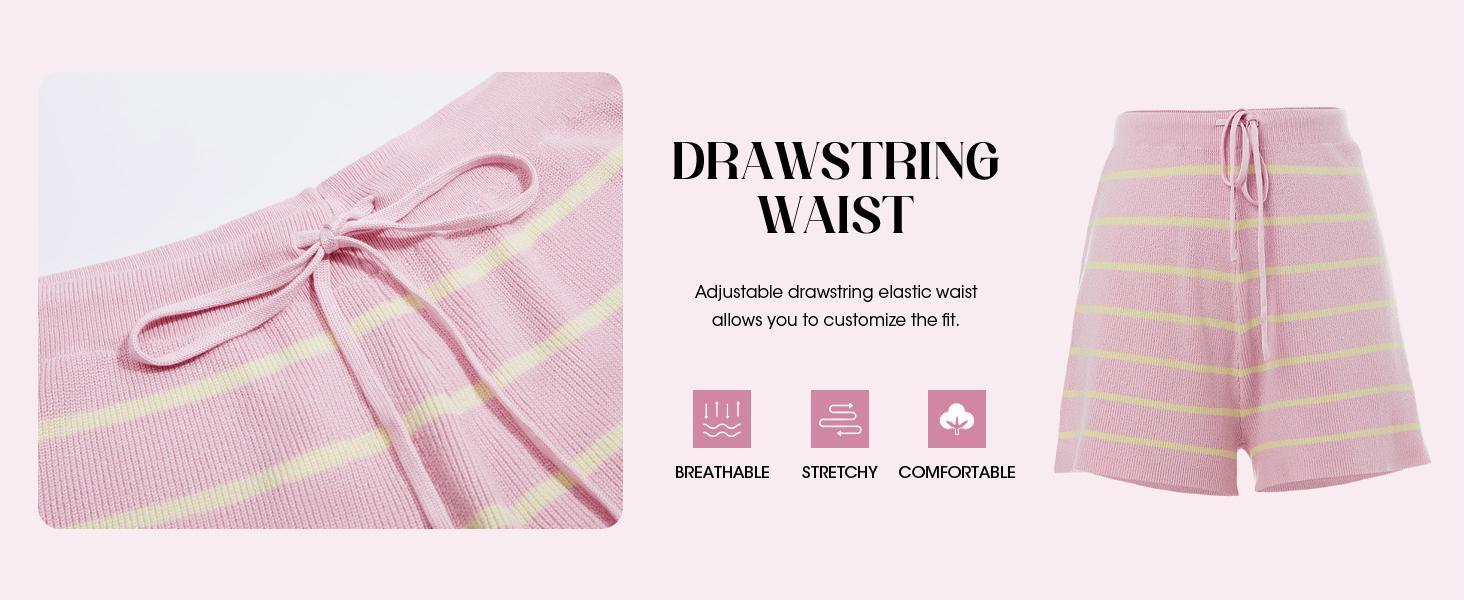 Imily Bela Women's Striped 2 Piece Outfits Oversized Batwing Short Sleeve Tops High Waisted Shorts Summer Knit Lounge Short Sets Imily Bela Women's Striped 2 Piece Outfits Oversized Batwing Short Sleeve Tops High Waisted Shorts Summer Knit Lounge Short Sets