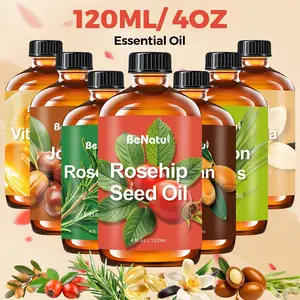 Benatu Natural Essential Oil for Rosemary, Lemon Grass, Vanilla, Jojoba, Argan & Vitamin E Body Scented Oil - for Skincare, Massage Aromatherapy 120ml/4oz