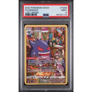 2022 POKEMON SWORD & SHIELD LOST ORIGIN #TG06 FA/GENGAR LOST ORIGIN PSA9