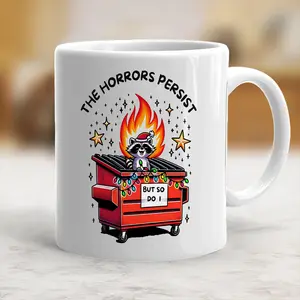 Dumpster Fire Racoon Mug, Trash Animal Racoon Gifts, Racoon Merch Work Mug, Funny Animal Lover Gift Trash Cans, Sassy Animals - scs10307 Ceramic Classic