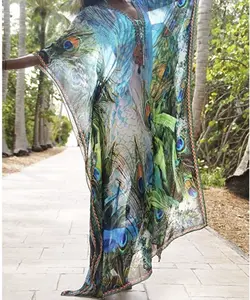 Peacock Turkish Kaftan Cover Up