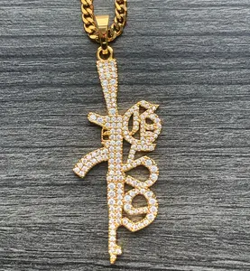 Iced Out G59 Rifle Necklace 2" Cubic Zirconia Pendant Gold Plated Brass $uicideboy$ Pendant with Choice of Chain High GREY59 Suicideboys Quality Jewelry Free Gift Included