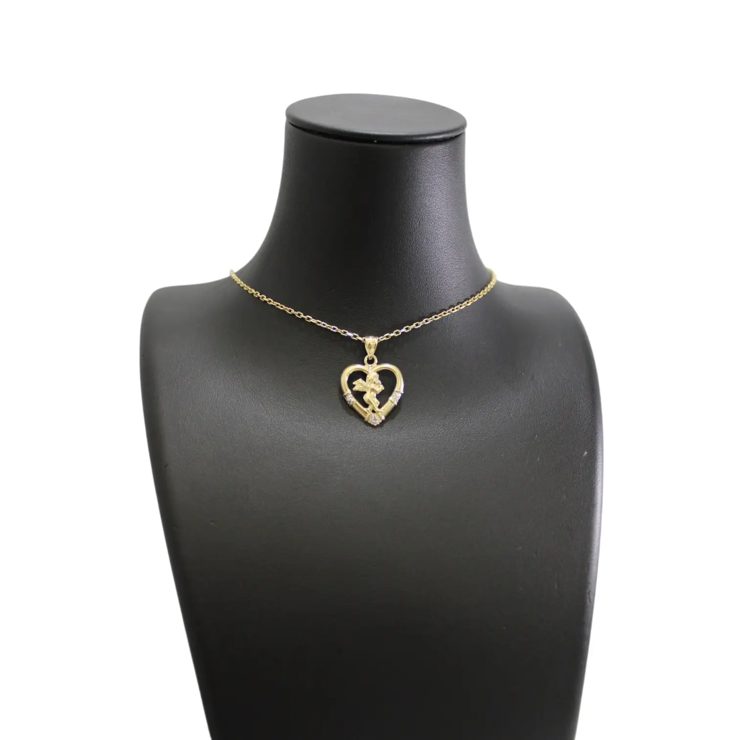 14k Gold Chain Cupid Heart 20"