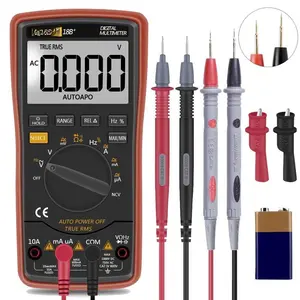 Auto Ranging Digital Multimeter TRMS 6000 with   Clips Test Leads  /Account, Alert, Amp/Ohm/ Multi Tester/Diode