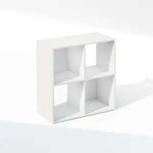 PELLI Bookcase, 4-Cube Bookshelf, Cube Storage Bookcase, 11.7 x 23.7 x 23.8, for Living Room Bedroom Home Office, White