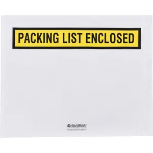 Global Industrial 354717 12 x 10 in. Panel Face Envelopes Packing List Enclosed, Yellow - Pack of 500