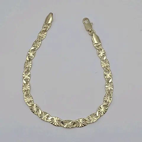 New Style  GOLD COLOR  5N Gold-Plated Fancy Design 7 ½"inches Bracelet - Elegant and Unique Appearance Trendy Jewelry