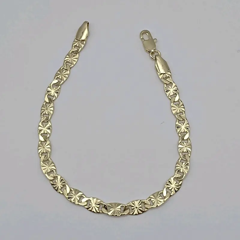 New Style  GOLD COLOR  5N Gold-Plated Fancy Design 7 ½"inches Bracelet - Elegant and Unique Appearance Trendy Jewelry