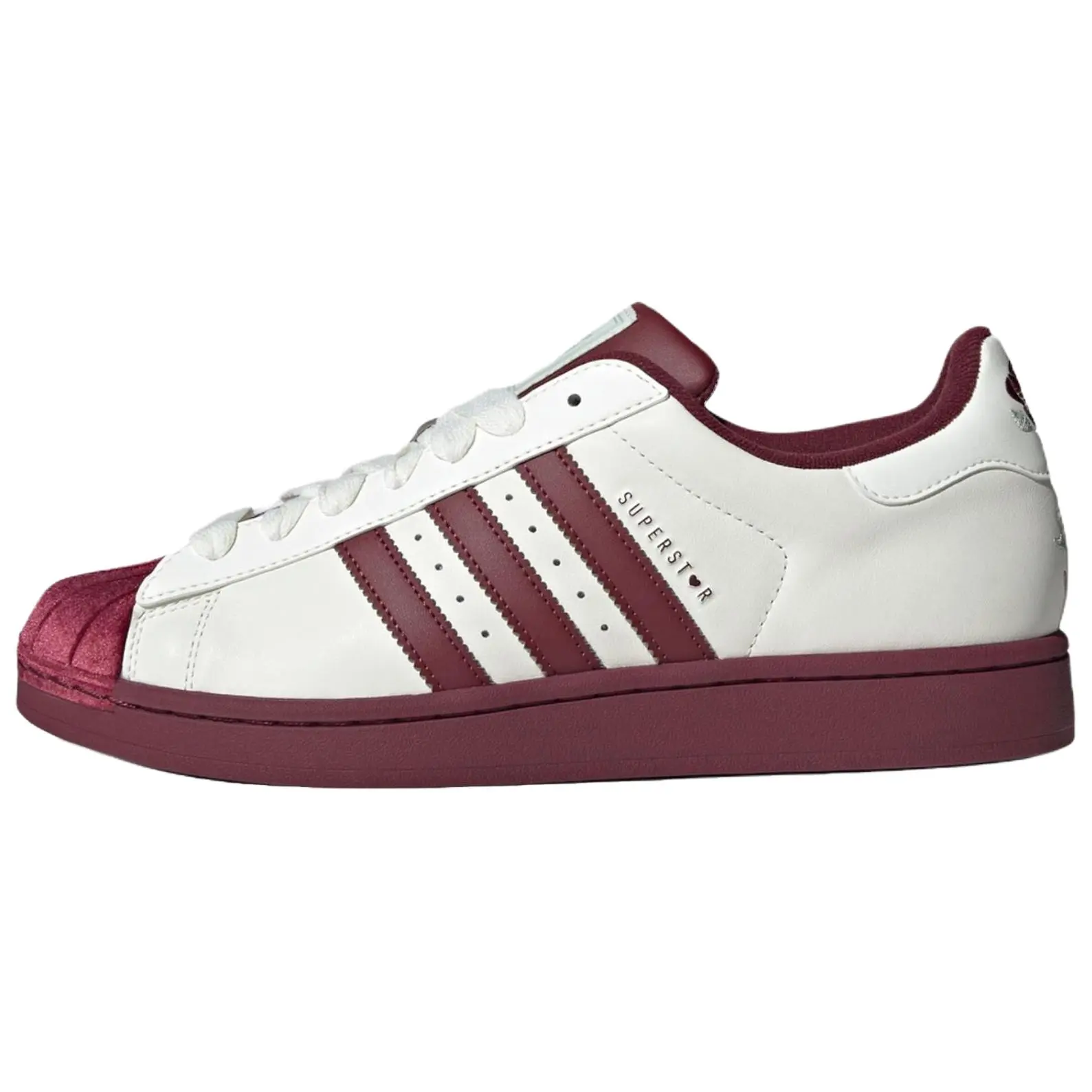 Adidas Originals Superstar 2 Low-Top Sports Shoes - Men's/Women's Casual Trainer Footwear, White-Red Maison Mihara Official Comfortable Soft Flats