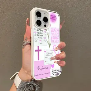 Trendy Magnetic Case for iPhone11/12/13/14/15/16/promax Purple Scripture Collage MagSafe Ready, Ultra Thin & Shockproof | Cute Pick for Girls