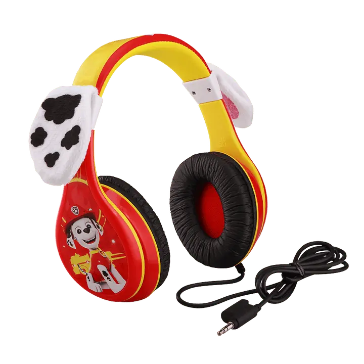 Paw Patrol Marshall Stereo Durable Adjustable Hearing Protection Wired Headphones for Kids, Compatible with Multiple Devices
