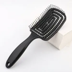 Dry Wet Hair Brush - Detangling for Fine, Thick, Curly Hair - Curved and Vented Paddle Brush for Women, Men or Kids - Faster Blow Drying Styling - Professional Vent detangler