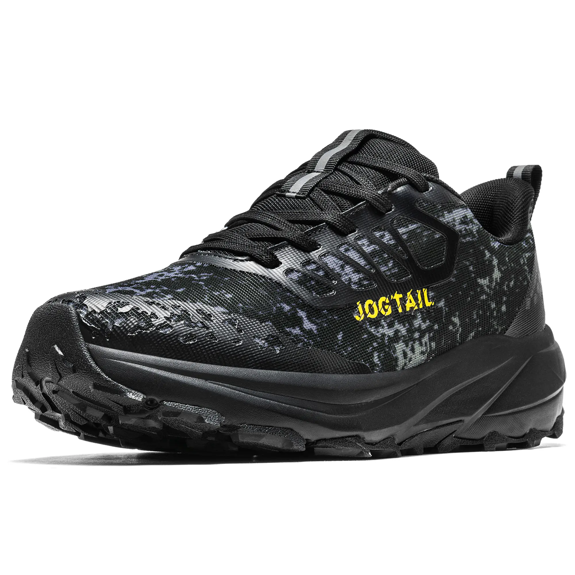 Mens Wide Slip on Trail Running Shoes with Cushioned Arch Support Water Resistant Walking Sneakers