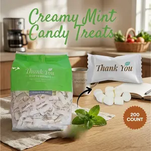 Creamy Buttermint Candies, Individually Wrapped Sweet Mint Treats for Reception and Sharing