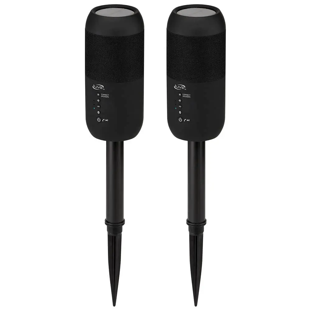 iLive ISBW240BDL Dual Waterproof Portable Speakers with Stakes