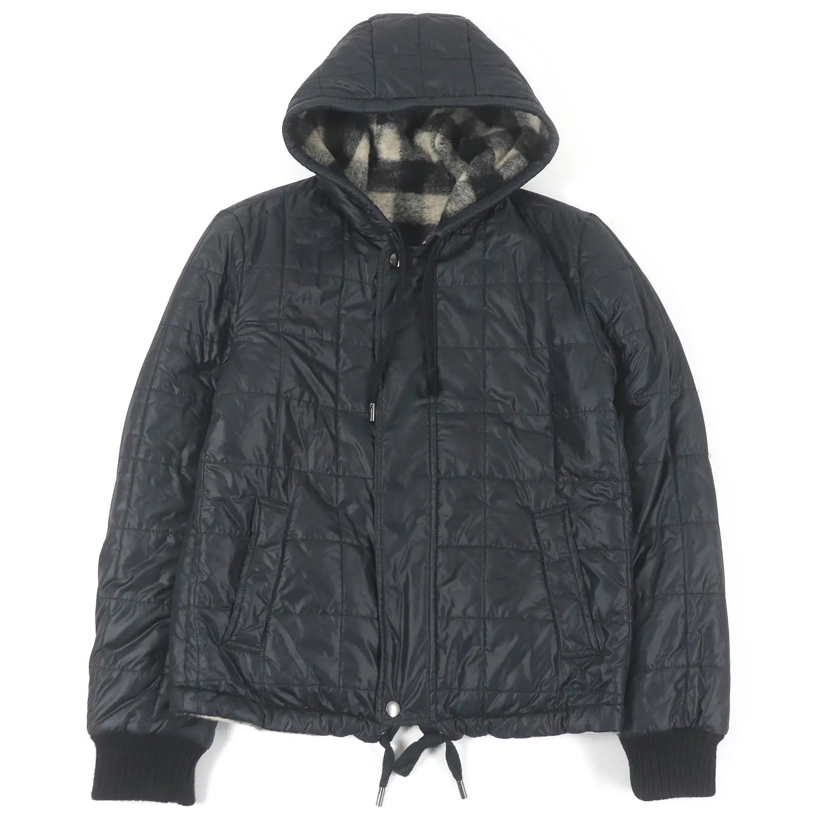 Pre-owned DOLCE & GABBANA Nylon Small Leather Goods Reversible Blouson Jacket Black