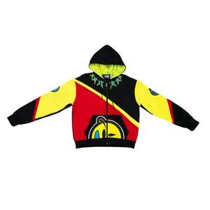 YUMS Big Y Hoodie Bold Black Red & Yellow Zip-Up with Satin-Lined Hood Signature Streetwear Style Embroidered Sweatshirts Soft Cotton Pullover