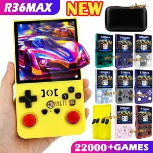 R36MAX Game Console 64GB 128GB 18000+GAMES Linux System 4.0inch K36 vs R36S 3.5inch Pocket Video Player No Download Required retro mp3 over ear headphone immersive sound outdoor party playback time noise cancelling custom head phones high accuracy travel