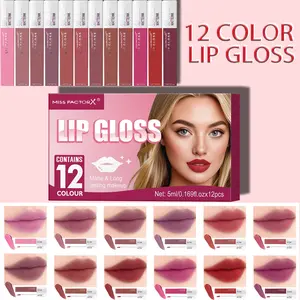 12-Piece Lipstick Set for Women, Matte Liquid Lip Gloss Kit, Lip Stain Tint, Long-Lasting 24-Hour Color, Perfect Thanksgiving Gift Choice