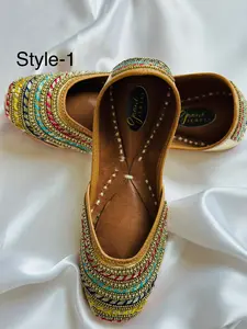 Navleen Handcrafted Double Cushioned Kids Girls Jutti Flats (Khussa)