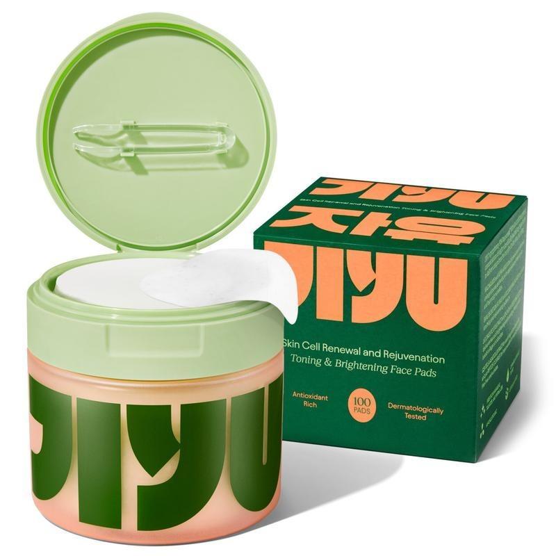 [2 pack]Jiyu Korean Skincare Anti-Aging Dark Spot & Wrinkle Minimizing Toner Pads with Snail Mucin Centella Asiatica Niacinamide Peptide Complex 100 Daily Use