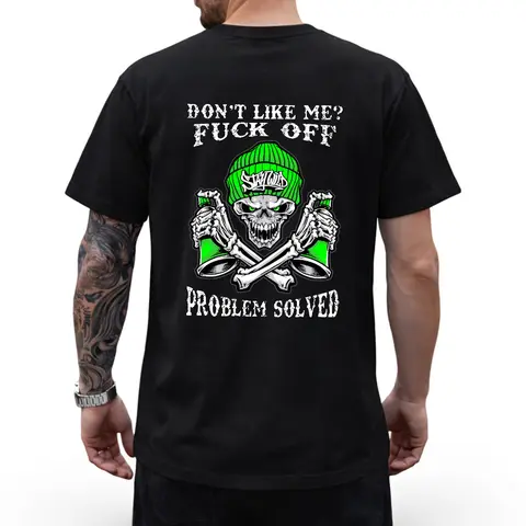 DON'T LIKE ME F*CK OFF Tattooed Graffiti Skull Street tshirt ,Aesthetic tatoo merch summer outfits, style, streetwear,  vintage men graphic tees Classic Clothes Prints Cotton