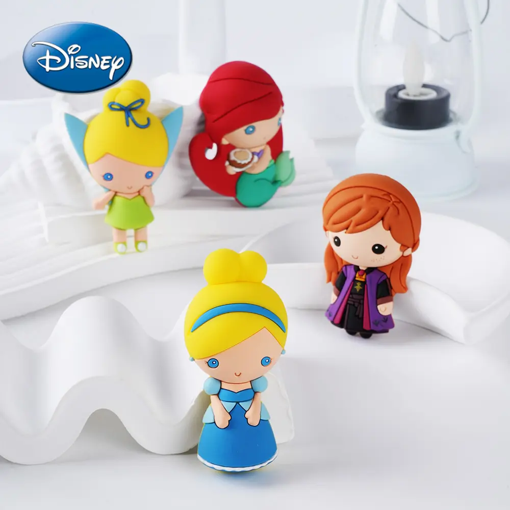 1PC Disney Officially Licensed Tinker Bell Cinderella Little Mermaid 3D Foam Magnet Refrigerator Magnet Cute Cartoon Character Kitchen Fridge Stickers Bookshelf Decoration Accessories Travelling Birthday Gifts