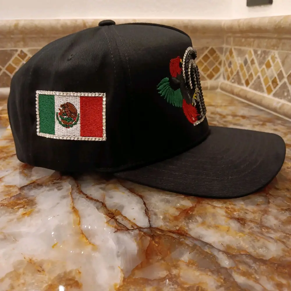 M ROOSTERS SUEDE BRIM  WITH BLACK AND WHITE CRYSTAL HAT    100% ORIGINAL AND GUARANTEED QUALITY J/A
