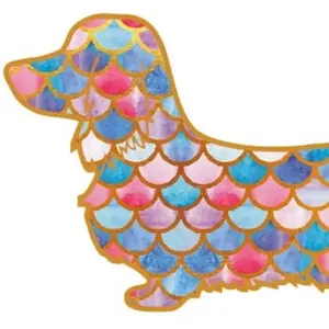 Mermaid paint dachshund decals