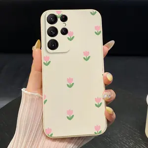 Tulip Dream Phone Case suitable for SamsungGalaxy S22 S21 S20 S10 Ultra Plus FE Lite 5G Silicone Anti-Fall Ultra Slim Soft Cover Giving gifts to family and friends