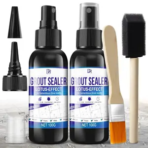 Grout Sealer,  Tile Sealer for Shower Tile, Floor, Kitchen - 2-in-1 Spraying & Squeezing Application - Clear  Dry Stain Resistant Grout Sealant for Bathroom, Shower, Marble