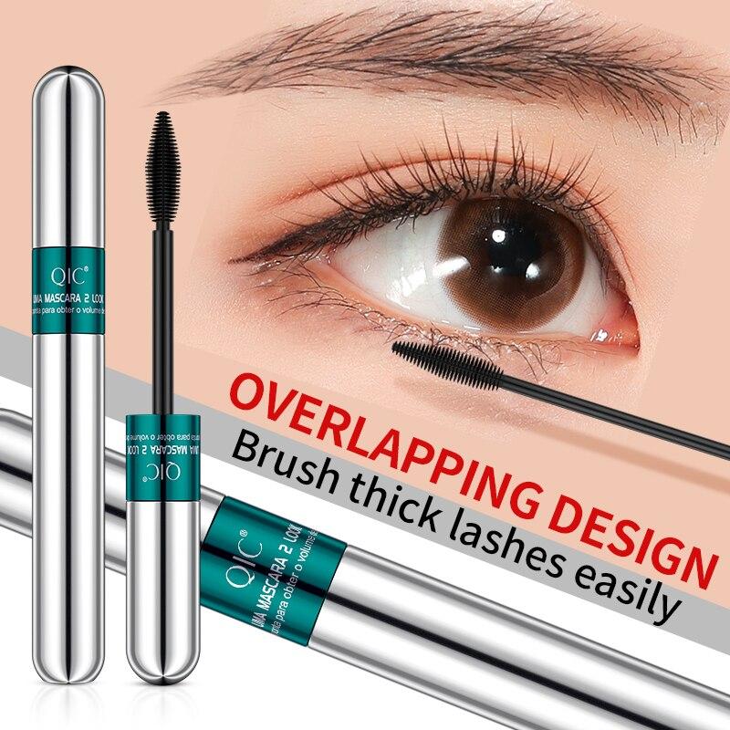 2025 5x Longer Waterproof Mascara, 4D Silk Fiber Lash Mascara, 2 in 1 4D Thrive 5x Longer Waterproof for Natural Lengthening and Thickening Effect wands matte blush panorama loreal liftingmascara