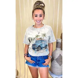 Bronco Palm Tree Mineral Washed Shirt