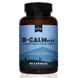 Natural Rhythm B-CALMplex - Premium Stress B Complex Vitamin for Anxiety Support, 90 Capsules, US Sourced, GMO-Free, Gluten-Free, Vegan Friendly