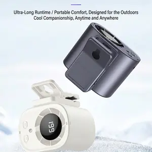 2026 New Portable Clip-on Fan - LED Display, 100 Adjustable Speeds, 360° Rotation USB Rechargeable Fan for Indoor & Outdoor Use