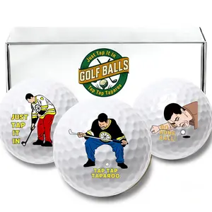 Novelty Golf Gifts for Men Unique, 3 pcs Funny Golf Balls with Gift Box, Cool Accessories for Golfers, Golf Lovers, for Birthday and Father's Day Gift, Golf Accessory