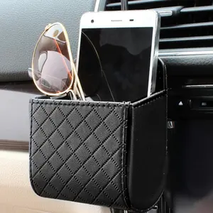 Multifunctional Automotive Storage Organizer, Faux Leather Car Phone Holder, Hanging Bag Storage Box, Car Interior Accessories for Stowing & Tidying, Car Console Organizer, Car Accessory