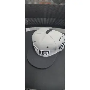 Cross-border new trendy street hip-hop hat with letter print, flat brim, unisex, adjustable - HELLO model