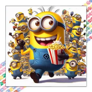 1pcs 5D DIY handmade diamond painting set, 5D diamond art set, DIY decoration, Minions diamond painting set full round drill DIY, mosaic, diamond art, DIY art home decoration, suitable for Halloween and Christmas.