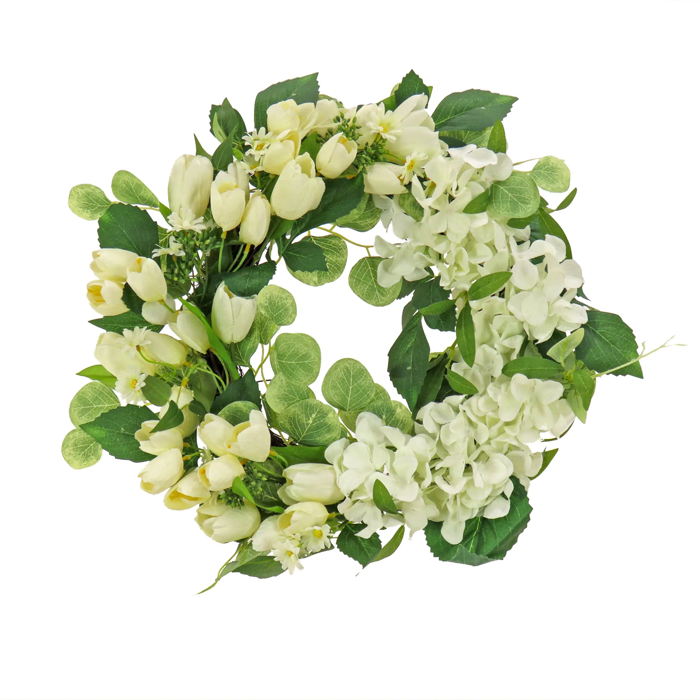 22 in. Spring Wreath with Tulip and Buttercup Blooms