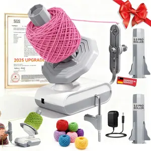 5.0 Upgraded Electric Yarn Winder?Top1 RPM  ??SGS-Grade Precision Gears? Yarn Ball Winder Compact Automatic for Crocheting Super  Tension, Ideal for  and Studio (Gray White)